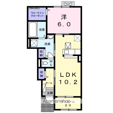 エヴァーガーデンⅠ(1LDK/1階)の間取り写真