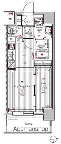 SOLメイクス浄心天神山(1LDK/8階)の間取り写真