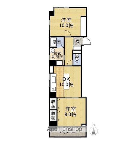 コーポ藤下(2DK/5階)の間取り写真