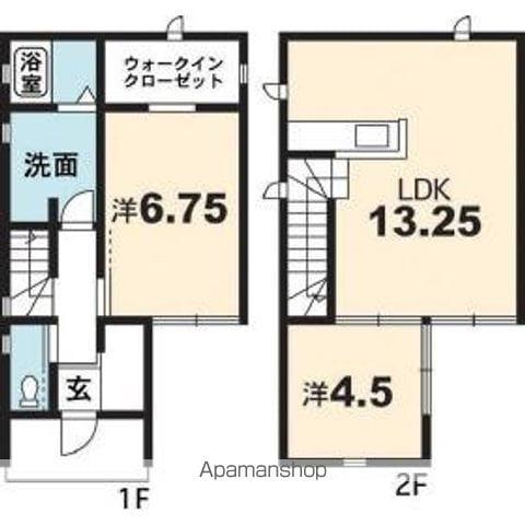 徳島県徳島市 2階建 築17年(2LDK)の間取り写真