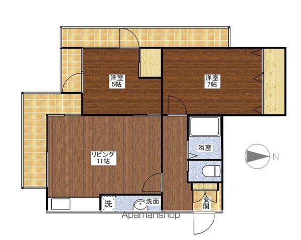 ストークプラザ諏訪台(1LDK/2階)の間取り写真
