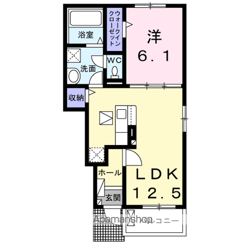 モマン ドゥ マノワール(1LDK/1階)の間取り写真