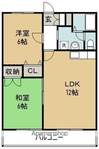 エクセレントフレア(2LDK/1階)の間取り写真