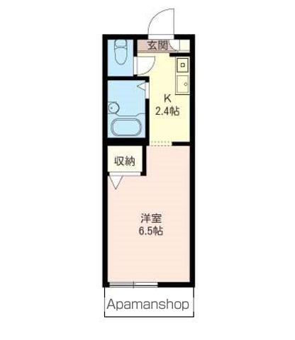 カースルクーム(1K/1階)の間取り写真