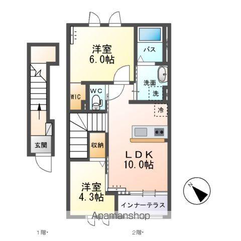 エトワール(2LDK/2階)の間取り写真