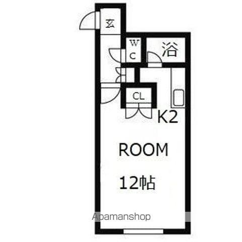 ロアール厚別東(1K/4階)の間取り写真