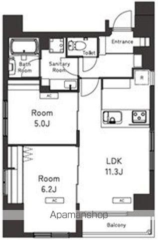 BELLEVIAGE KURAMAE(2LDK/8階)の間取り写真