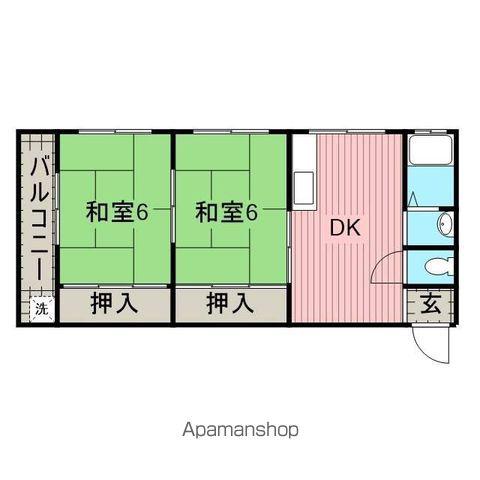 ハイツ馬場平(2DK/2階)の間取り写真