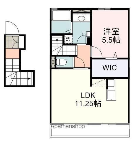 サニー鳥坂(1LDK/2階)の間取り写真