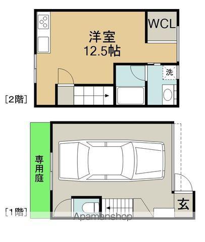 HURUMICHI & GARAGE(ワンルーム/2階)の間取り写真