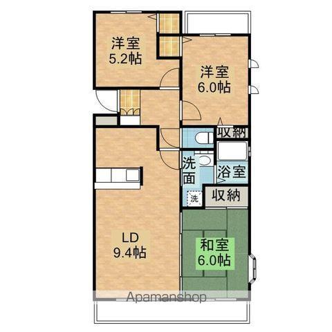 グランノーヴァ・ヤマナカ(3LDK/3階)の間取り写真