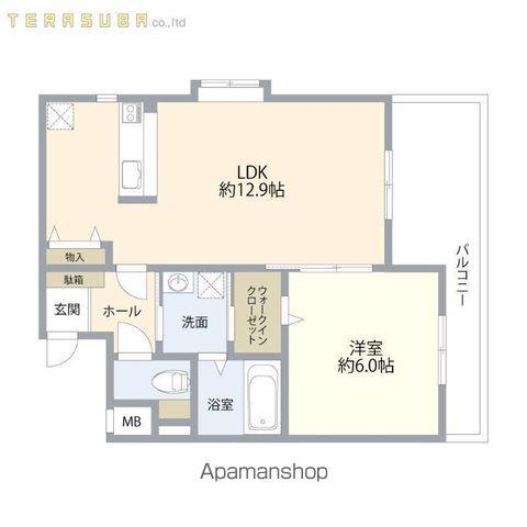 エスポワールわさだ(1LDK/1階)の間取り写真