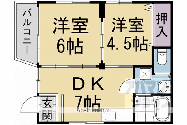 ソーレIV(2DK/3階)の間取り写真