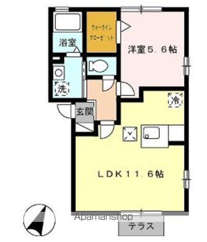 メゾン ヴェール(1LDK/1階)の間取り写真