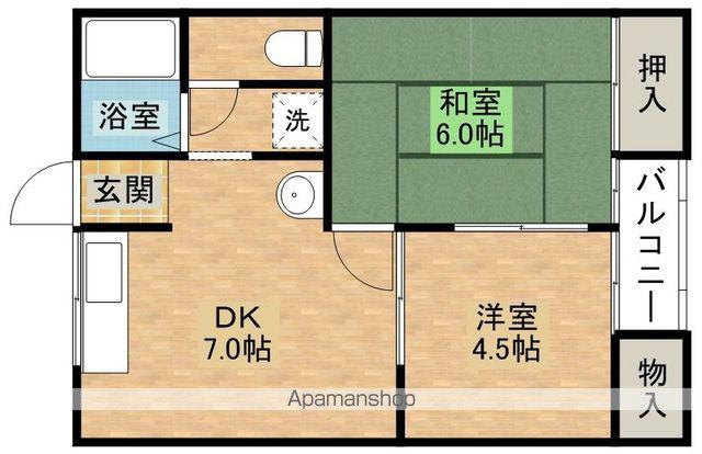 カイザ20(2DK/1階)の間取り写真
