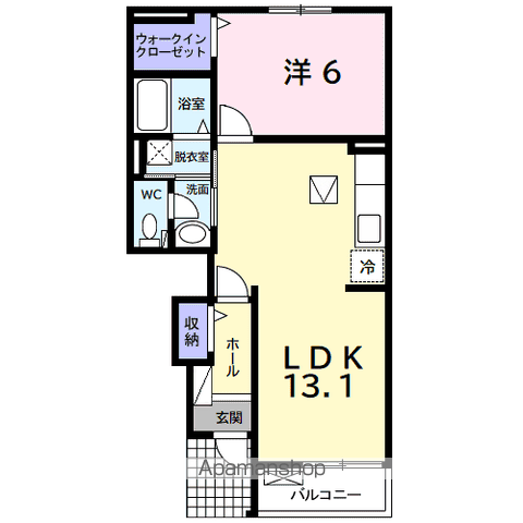 ジュネス ド アイサ(1LDK/1階)の間取り写真