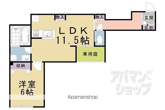 ベルリードMILLESIME 寺町(1LDK/1階)の間取り写真