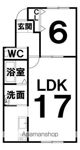 シャンテ柏林台Ⅱ(1LDK/1階)の間取り写真