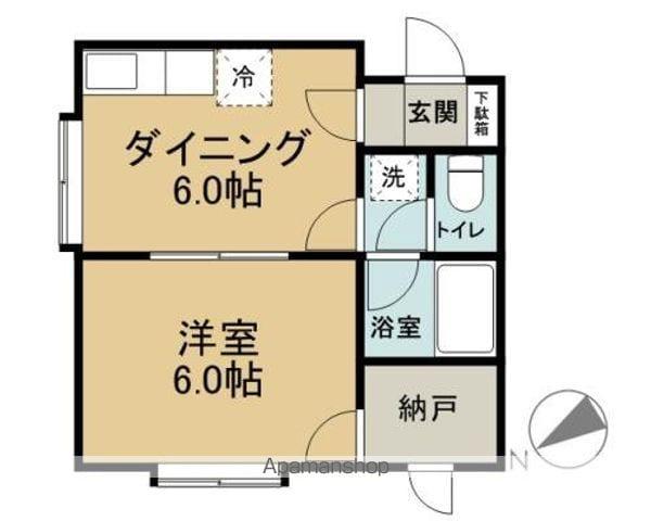 コーポロイヤルシティ(1DK/1階)の間取り写真