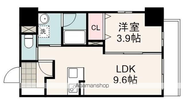 両替町ラ・フォンテーヌ(1LDK/9階)の間取り写真