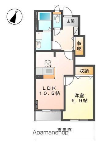 ハピネス長崎B棟(1LDK/1階)の間取り写真