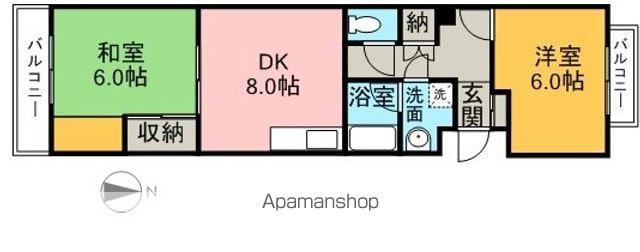 第6水野マンション(2DK/3階)の間取り写真