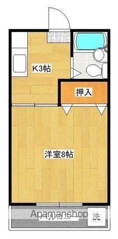 津曲マンション(1K/2階)の間取り写真