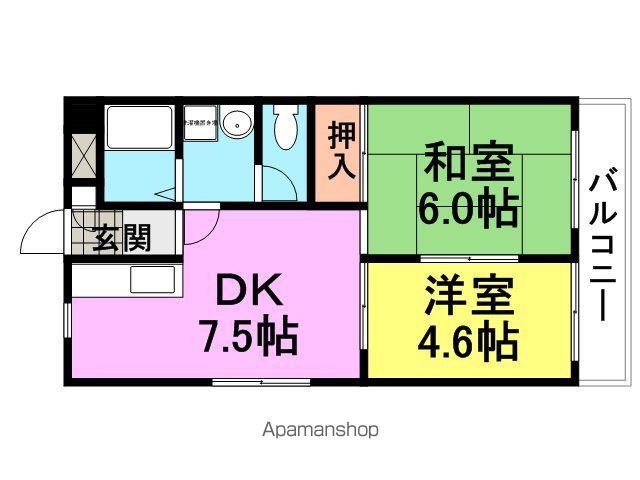 エスペラール武庫之荘(2DK/3階)の間取り写真