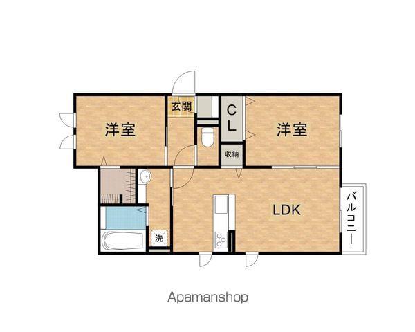 メゾン・ド・ボヌール 秀 A(2LDK/1階)の間取り写真