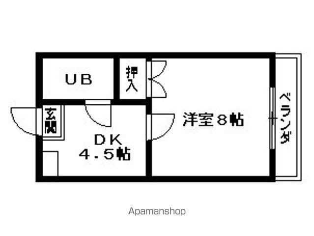 シャンポール(1K/3階)の間取り写真