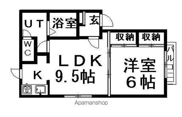 レグルス菊水(1LDK/1階)の間取り写真
