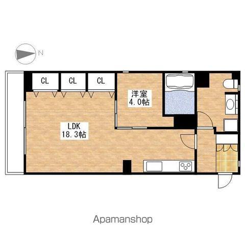 C.P.PURE1608(1LDK/9階)の間取り写真