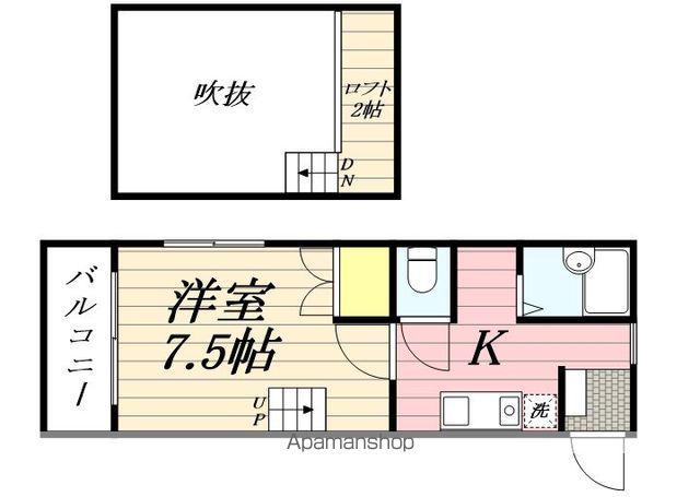 フィオーレ名島(1K/2階)の間取り写真