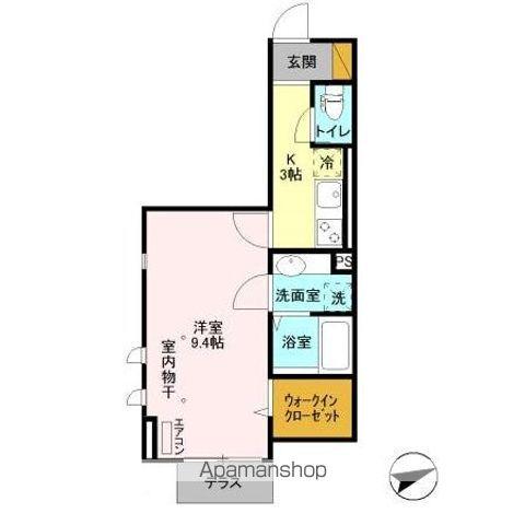 ETERNO HARU(1K/1階)の間取り写真