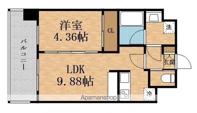 プレジオ塚本アジアン(1LDK/4階)の間取り写真