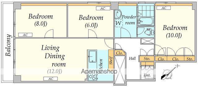 大永初台マンション(3LDK/4階)の間取り写真