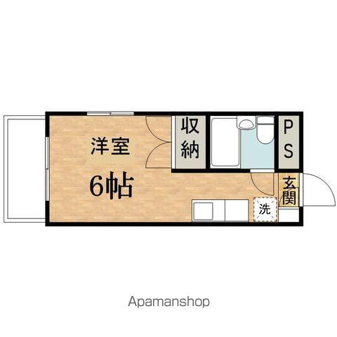 土方ハイツ5(ワンルーム/2階)の間取り写真