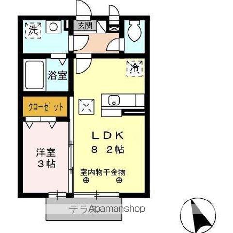 セジュール・ペルル(1LDK/1階)の間取り写真