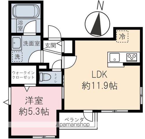 SOLEIL LEVANT(1LDK/2階)の間取り写真