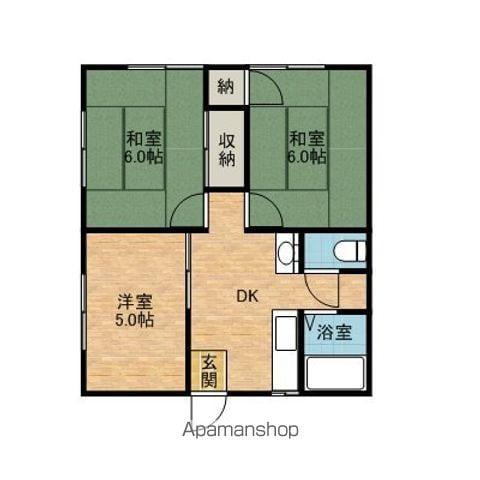 サンハイツ神栖(3DK/1階)の間取り写真