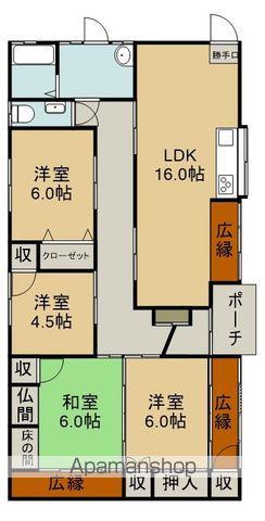 愛媛県新居浜市 1階建 築50年(4LDK)の間取り写真