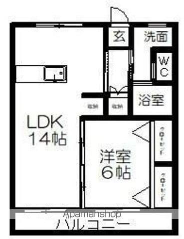 関ハイツ(1LDK/3階)の間取り写真