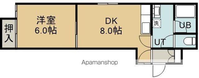 パレドール弐番館(1DK/2階)の間取り写真