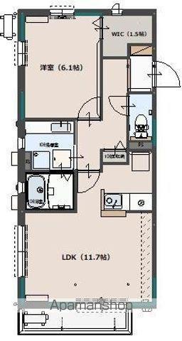 AGREABLE-U(1LDK/1階)の間取り写真