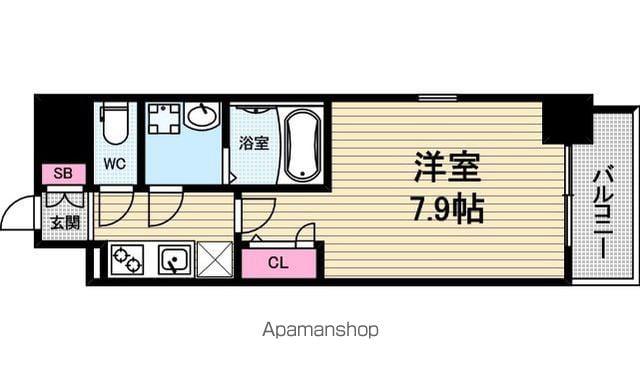 アーバネックス大阪城ウエスト(1K/3階)の間取り写真