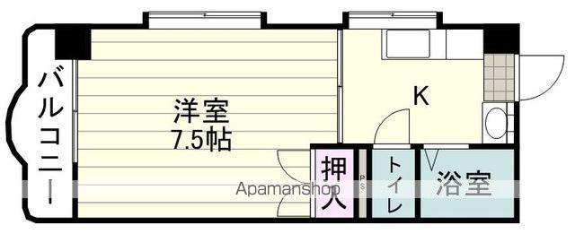 アーバンハイツ荒田(1K/2階)の間取り写真