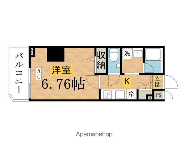 八王子共同計画(1K/8階)の間取り写真