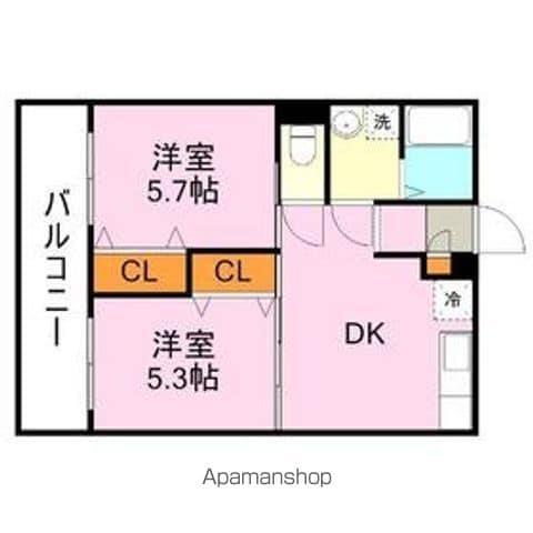 U&D桜ヶ丘(2DK/2階)の間取り写真