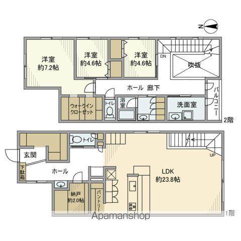 名古屋市名城線 新瑞橋駅 徒歩11分 2階建 築6年(3LDK)の間取り写真