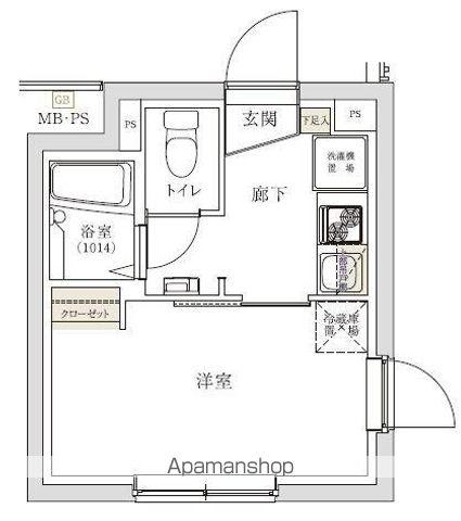 スペリオール新宿(1K/3階)の間取り写真